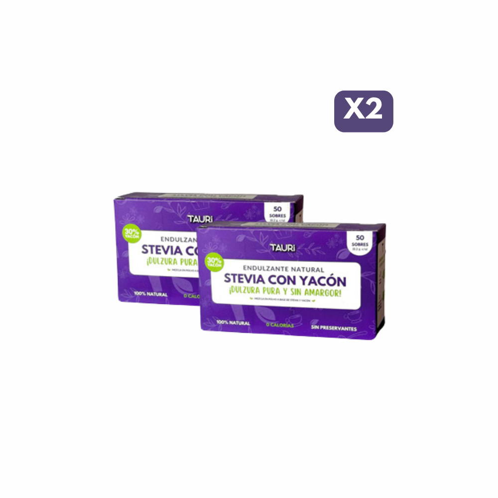 STEVIA CON YACÓN CAJA (50 SACHETS) x5