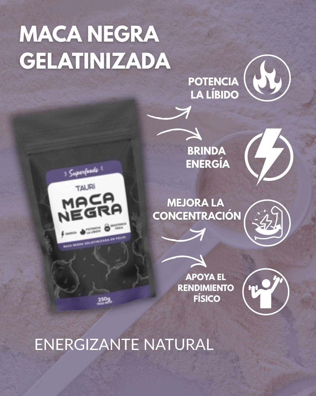 MACA NEGRA GELATINIZADA 250g
