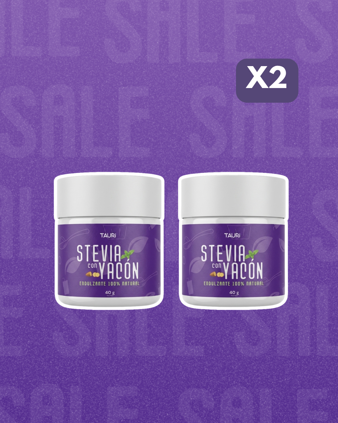 STEVIA CON YACÓN 40g Pack x2