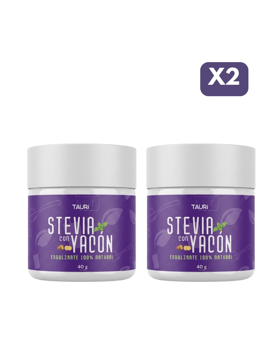 STEVIA CON YACÓN 40g Pack x2