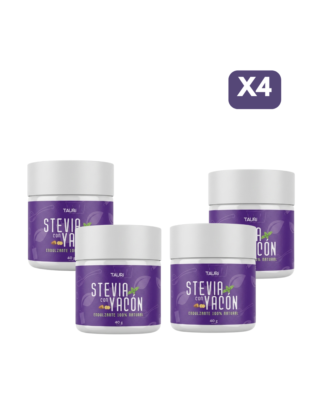 STEVIA CON YACÓN 40g Pack x4