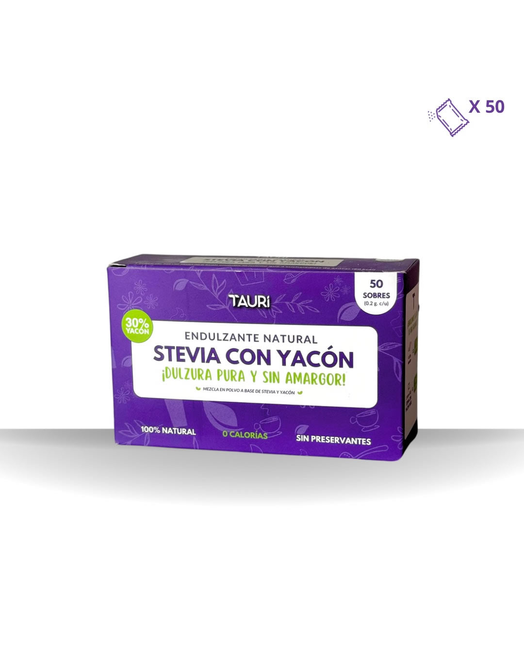 Stevia con Yacón en sobres (50 uds.) x1, x2, x5