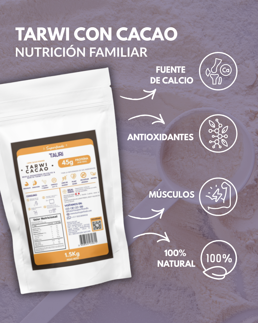 TARWI CACAO 1.5Kg