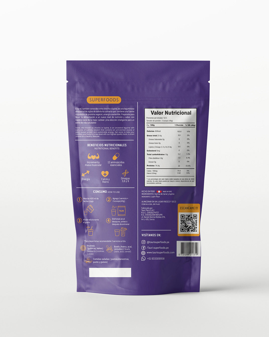 Tarwi sabores variados 500g pack x4