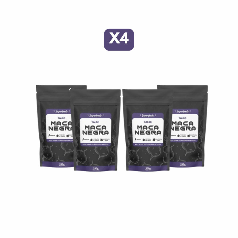 Maca Negra Gelatinizada en Polvo 250g, Pack x2, x4