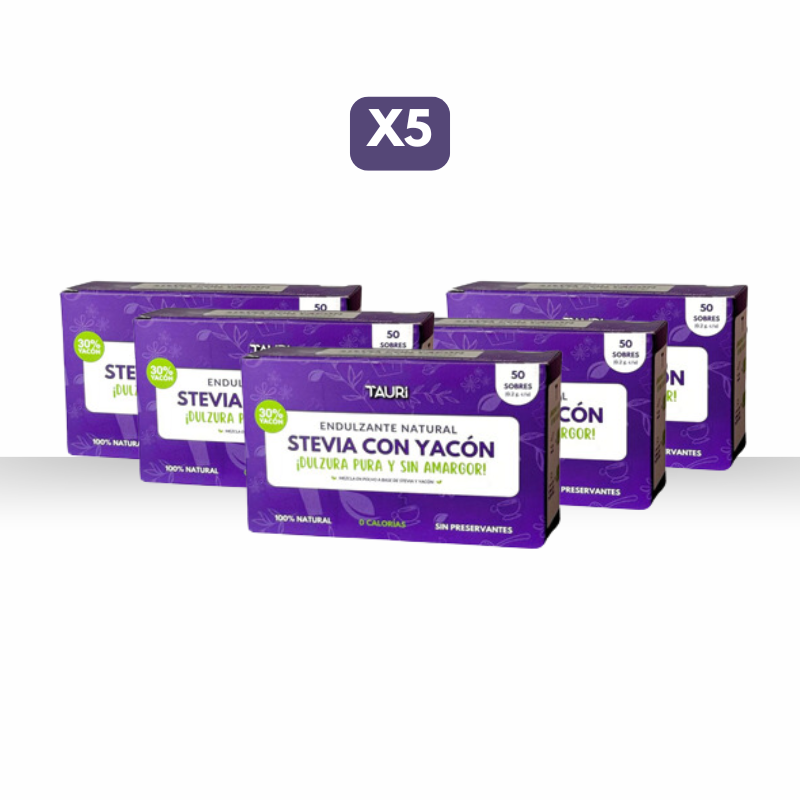 Stevia con Yacón en sobres (50 uds.) x1, x2, x5