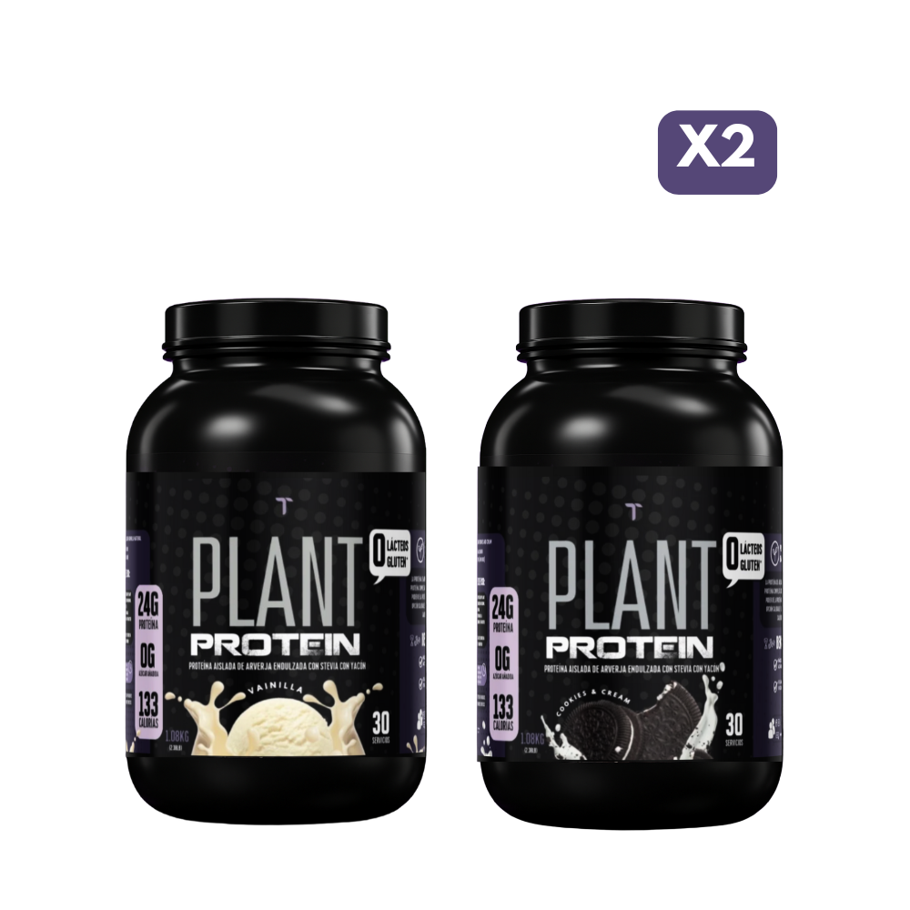 PLANT PROTEIN VAINILLA 1.08kg + PLANT PROTEIN COOKIES AND CREAM 1.08kg