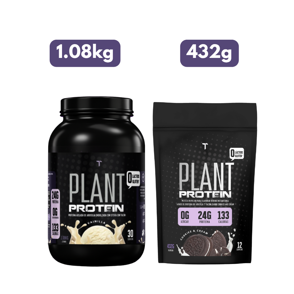 PLANT PROTEIN VAINILLA 1.08kg + PLANT PROTEIN COOKIES AND CREAM 432g