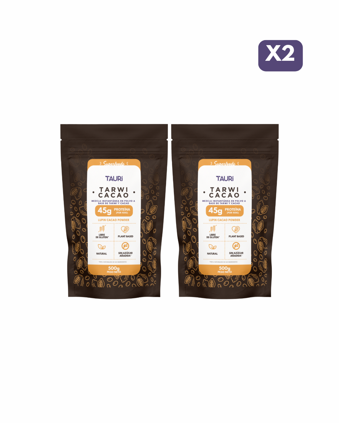 Tarwi en polvo con cacao 500g pack x2